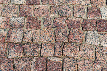 Background of stone pavers. Close-up.