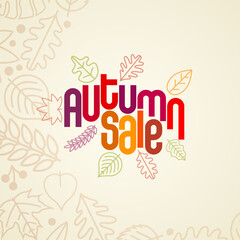 Autumn Sale concept typographic design.