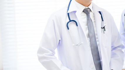 Close-up uniform male doctor in the hospital.