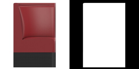 3D rendering illustration of a diner booth corner seat