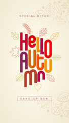 Autumn Sale concept typographic design.