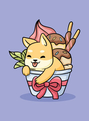 cat ice-cream vector