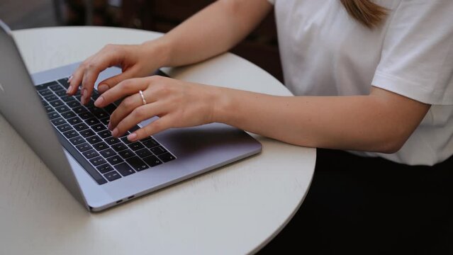 woman working on laptop