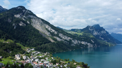 Fototapeta na wymiar |Weesen, Szwajcaria, Alpy, Góry, turystyka, krajobraz, charakter, lato, góra, podróż, Wakacje, super