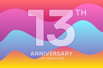 13 Year Anniversary Vector Template Design Illustration