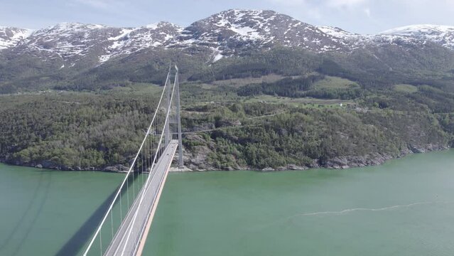Aerial view of Hardangerbrua, Hardanger, Norway