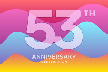 53 Year Anniversary Vector Template Design Illustration