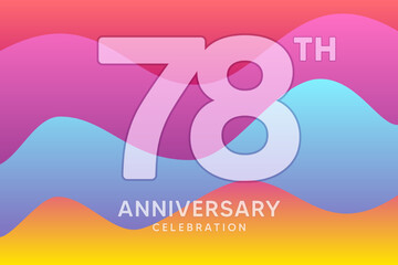 78 Year Anniversary Vector Template Design Illustration