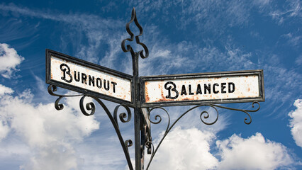 Street Sign to Balanced versus Burnout