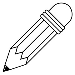 illustration of pencil icon which is a tool for writing and drawing