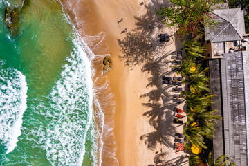 Aerial view of Thong Nai Pan Beach in Koh Phangan, Thailand