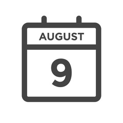 August 9 Calendar Day or Calender Date for Deadlines or Appointment