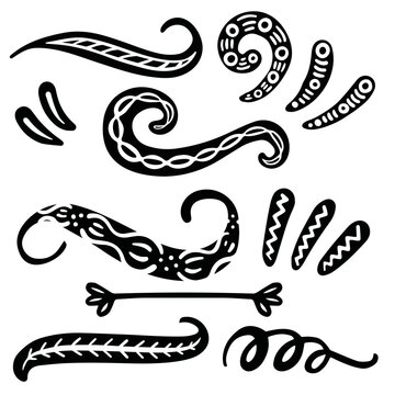 Tribal Squiggles Swirls and Swooshes