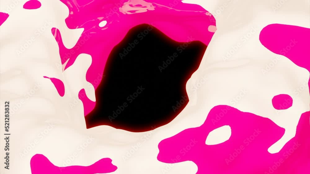 Poster green and pink blob. design.bright pieces of paint in animation blurring in different directions in 