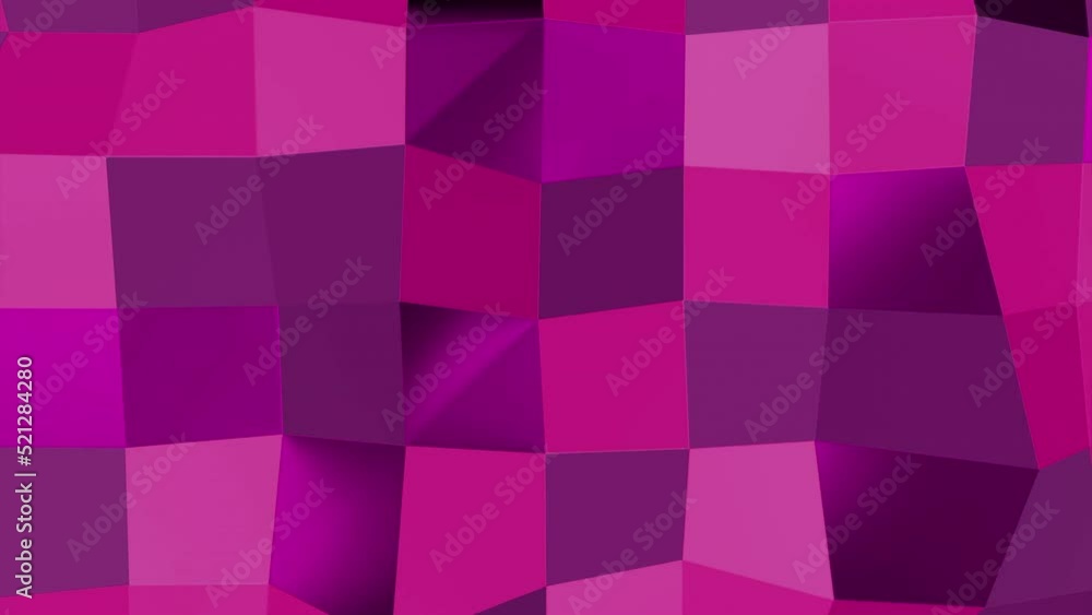 Poster abstract transforming wall of same size squares. design. glowing glass moving cubes, rows of colorfu