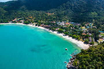 Aerial view of Thong Nai Pan Beach in Koh Phangan, Thailand