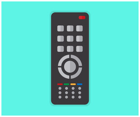 Smart remote control, remote control for television  logo design. TV remote control with streaming media services. Streaming media multimedia vector design and illustration