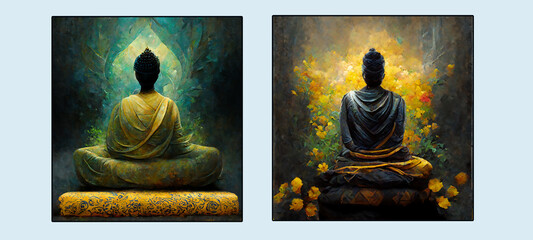 Gautam Budha Abstract painting, Gautam Budha oil painting, Lord Buddha canvas painting, Buddha watercolor painting