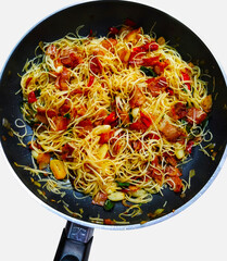 Spaghetti Spicy Bacon and Basil
