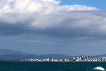 The sky over the Mediterranean Sea in northern Israel.
