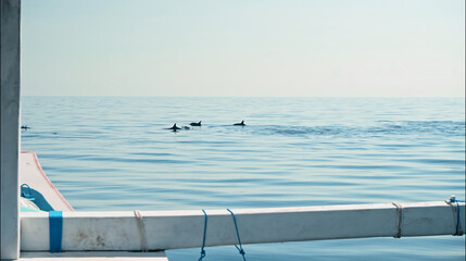 the Stenellalongirostris family of dolphins that jump out of the water in the open, clear sea
