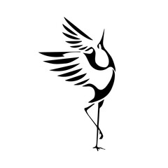 Stork. Symbol of love. Logo. Vector image.