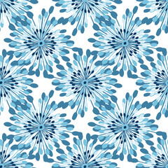 Abstract floral background. Seamless vector pattern with abstract flowers on white. Perfect for design templates, wallpaper, wrapping, fabric and textile.