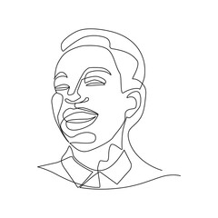 Woman portrait vector illustration drawn in line art style