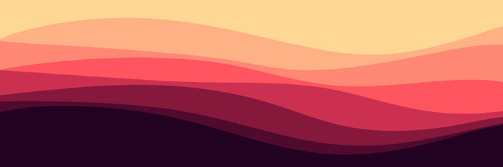 wave pattern landscape gradient color flat design vector illustration good for wallpaper, background, backdrop, banner, web, card, business and template