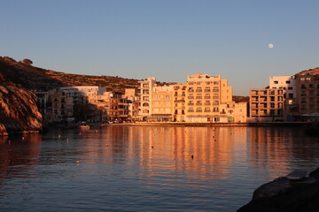 sunset on gozo coastline