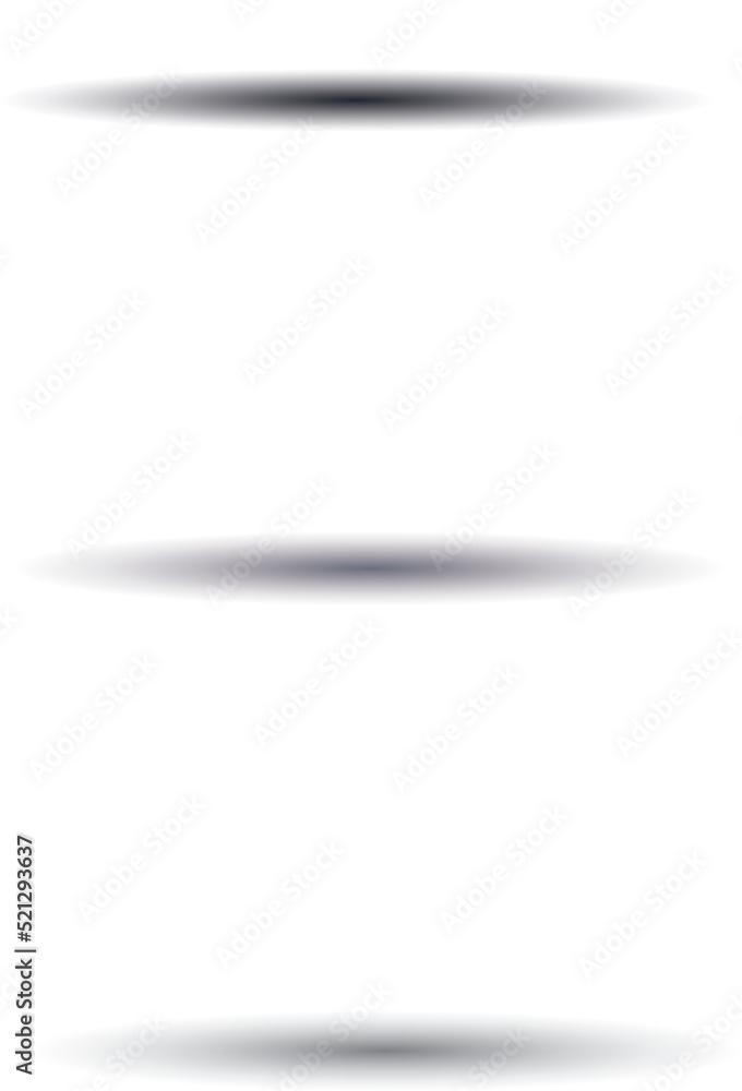 Poster oval shadow for tab separators isolated on a white vector set