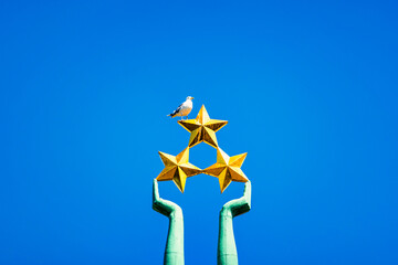 Freedom Monument known as Milda, located in the centre of Riga, the capital of Latvia, Free Space...