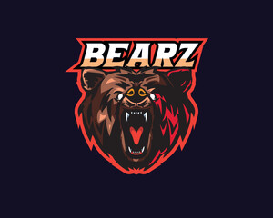 Bear Face with Angry Expression match for your esport/sport logo