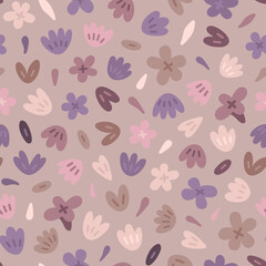 Fototapeta na wymiar Flower heads lavender seamless pattern