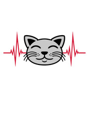 Puls Katze Gesicht glücklich 