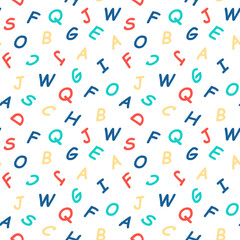 Seamless Pattern Alphabet, Back to School Design, Background, Wall Paper, Decoration