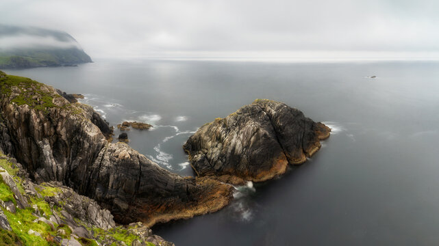 A beautiful Norwegian landscape, the village of Krakenes Fyr, the island of Maloy, central Norway