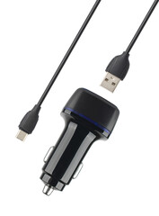 power adapter for the phone from the cigarette lighter, on a white background