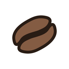 Brown Coffee Bean Icon with Organic Smooth Shape. Vector Image.