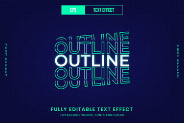 Outline editable vector text effect 