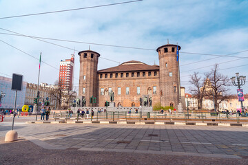 Naklejka premium Piazza Castello is a city square in Turin, Italy
