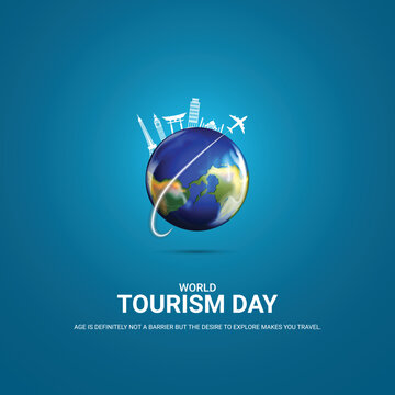 World Tourism Day. Travel Concept.  3D Illustration. 