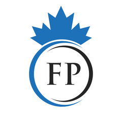 Letter FP Maple Leaf Logo Template Symbol Canadian Business, Company Logo Concept Vector Template