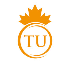 Letter TU Maple Leaf Logo Template Symbol Canadian Business, Company Logo Concept Vector Template