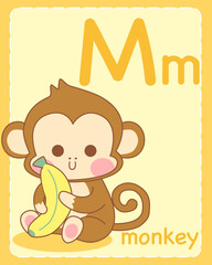 Alphabet flashcards M with pictures