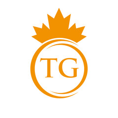 Letter TG Maple Leaf Logo Template Symbol Canadian Business, Company Logo Concept Vector Template
