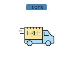 free shipping icons  symbol vector elements for infographic web