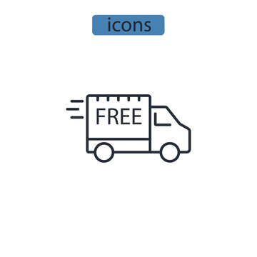 free shipping icons  symbol vector elements for infographic web