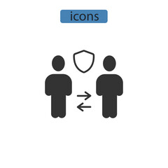 Social distancing icons  symbol vector elements for infographic web