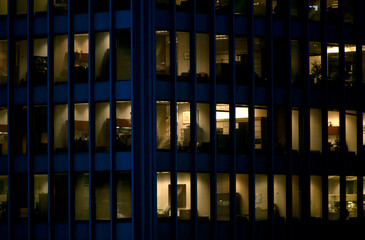 TD Bank tower offices at night